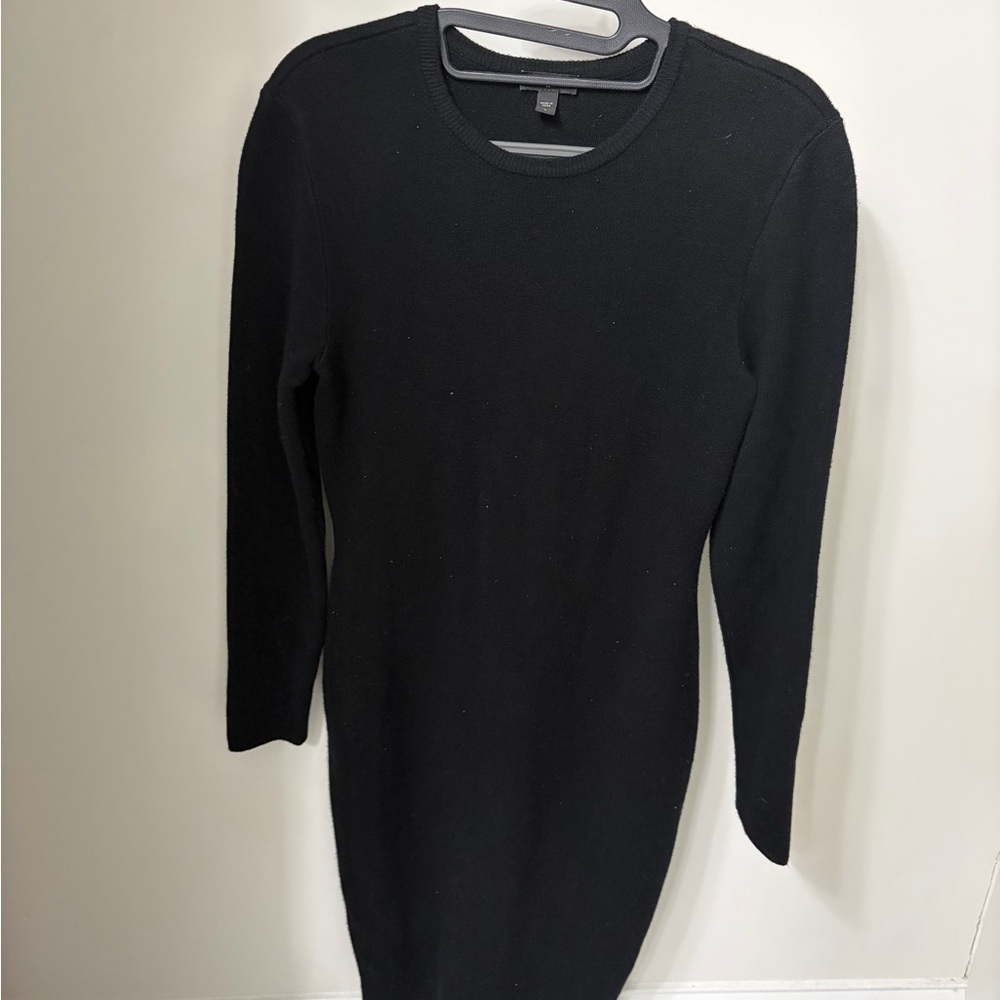 Express Black Fitted Long Sleeve Dress
